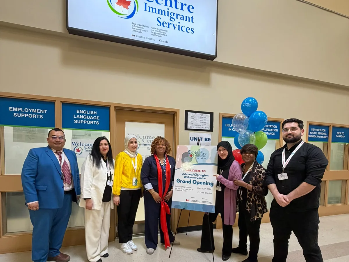 Avik Banerjee at the Oshawa/Clarington Welcome Centre for newcomers to Canada